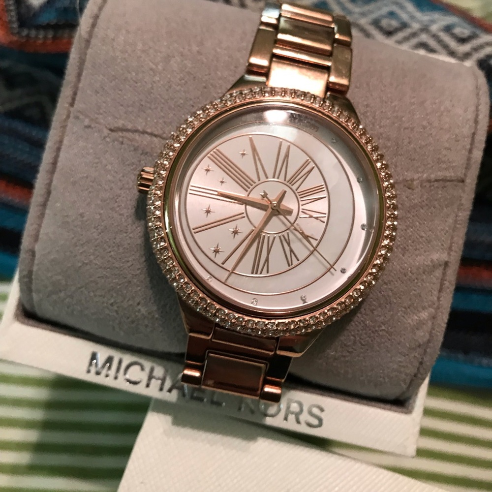 Michael Kors rose gold moon and stars watch